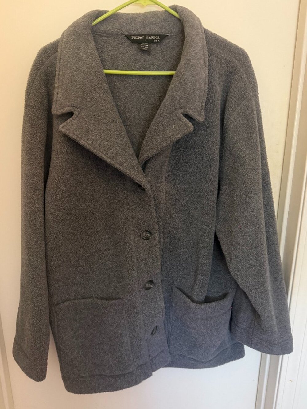 Friday Harbor Gray Fleece Peacoat W L